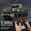 Henglong 1:16 US M4A3 Sherman RC Main Battle Tank, 2.4Ghz Remote Control Metal Tank for Adults Model Toy (Professional Version) view 4