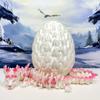 24 Inches 3D Printed Dragon with Dragon Egg, Articulated White and Pink Cherry Blossom, Fidget ADHD Autism Toy Executive Desk Toy D016-DR-24-WE view 1