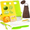 DEABOLAR 12PCS Kids Cooking Sets Real with Kids Apron, Kids Knife Set for Real Cooking, Toddler Kitchen Tools with Kids Cutting Board and Knife Set for Girl Boy view 1