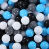 STARBOLO Ball Pit Balls - 200 Pieces BPA&Phthalate Free Non-Toxic Crush Proof Ball Play Balls Soft Plastic Ball for Toddlers Baby Kids (200 Balls-Blue+Black/Gray/White) view 1