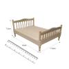 1:12 Scale European Double Bed Model Wooden Miniature Bedroom Furniture for DIY Projects Railway Station Fairy Garden Craft view 2