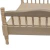1:12 Scale European Double Bed Model Wooden Miniature Bedroom Furniture for DIY Projects Railway Station Fairy Garden Craft view 3