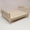 1:12 Scale European Double Bed Model Wooden Miniature Bedroom Furniture for DIY Projects Railway Station Fairy Garden Craft view 4
