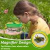 2 Set Bug Catcher for Kids- Educational Bug Catching Kit Including Butterfly Net, Insect Clip, Tweezer, Outdoor Toys for Kids Ages 3-10 (Green) view 3