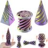 3 Packs Impossible Cone,Spiral Cone Fidget Toy Impossible Pyramid Passthrough Toy,3D Printed Spiral Cone Fidget Toy,Mini Vortex Thread Illusion Desktop Deco Souvenir Gift for Anxiety Relaxing view 1
