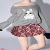 1/6 Scale Female Clothes, Student Pleated Skirt Sweatshirt Suit School Girl Outfit Clothing for 12-inches Action Figure, 1/6 Girl Costume Accessory for Tbleague Dolls Action Figure (Grey Sweatshirt) view 2