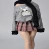 1/6 Scale Female Clothes, Student Pleated Skirt Sweatshirt Suit School Girl Outfit Clothing for 12-inches Action Figure, 1/6 Girl Costume Accessory for Tbleague Dolls Action Figure (Grey Sweatshirt) view 3