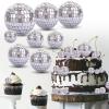 10PCS Disco Ball Cake Toppers Happy Birthday Cake Topper Set 1970s Disco Ball Cake Picks for Cupcakes & Cakes Fun 70s Disco Party Decorations & Retro Party Supplies view 1