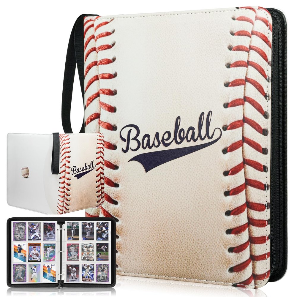 1080 Pockets Baseball Card Binder 9 Pocket, Trading Card Binder With 60 Removable Sleeves, Baseball Card Holder Sports Card Collection Binder Top Loader Binder For MTG, TCG, Game Gifts For Boys