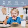 Bolivo Stainless Steel Bowls with Removable Soft Silicone Sleeves | BPA-Free, Non-Toxic, Non-Slip, Stay-Put | Perfect for Kids, Toddlers & Babies | Ideal for Cereal, Snacks & Meals | 4 Pack view 2