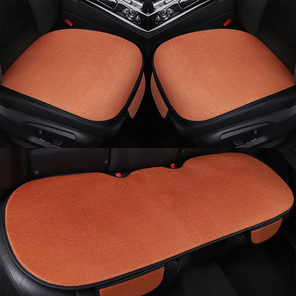 KJTYSDM Car Seat Cushion for Ridgeline 2006-2024, 5 Seats Four Seasons Comfortable Breathable Non-Slip Car Seat Cushion, Front and Rear Car Seat Pads,E Brown