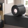 Wall Padded Panels Self-Adhesive, 3D Anti Collision Wall Padding Peel and Stick Headboard Padded Panels for Bedroom Tatami Nursery Decorative Wall Cushion(Black,7.9" x 78.7") view 1