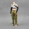 1/12 Scale Female Clothes, Sweatpants & Vest Action Figure Clothing for 6-inches Action Figure, 1/12 Girl Doll Side Pocket Casual Pants Cargo Pants with Vest Set Costume Outfit (White-Gray Vest) view 2