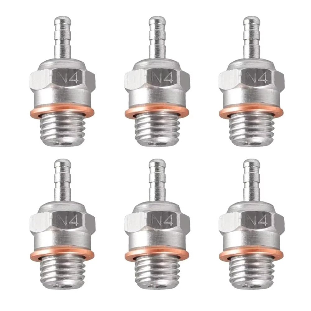 for Traxxas for Kyosho for HSP for HPI for Redcat 1/8 1/10 Hot for Spark Glow Plug Replace OS RC Engines Car Truck for Buggy RC Upgrade Parts RC Car Repair Kit(6pcs N4)