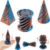 3 Packs Impossible Cone,Spiral Cone Fidget Toy Impossible Pyramid Passthrough Toy,3D Printed Spiral Cone Fidget Toy,Mini Vortex Thread Illusion Desktop Deco Souvenir Gift for Anxiety Relaxing view 1