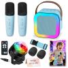 Mini Karaoke Machine with 2 Wireless Microphones for Kids, Portable Karaoke Machine for Kids, Toys for Girls Boys Gifts for Home Parties Birthday (Blue) view 1