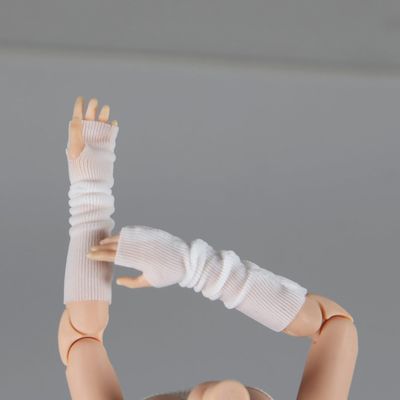 1/12 Scale Female Clothes Gloves Decoration for 6 inches Action Figure Body Doll, Female Action Figure Wrist Wraps Clothing 1/12 Girl Wrist Gloves Costume Accessory (White, Long Gloves)