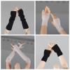 1/12 Scale Female Clothes Gloves Decoration for 6 inches Action Figure Body Doll, Female Action Figure Wrist Wraps Clothing 1/12 Girl Wrist Gloves Costume Accessory (White, Long Gloves) view 3