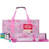 American Mahjong Game Set, 166 White Tiles, 4 All-in-One Color Rack/Pushers, Mahjong Set with Pink Bag (mah jongg),Mahjong Mat with Black Bag, Anti Slip and Noise Reduction Table Cover(Blue,31.5 in) view 2