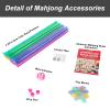 American Mahjong Game Set, 166 White Tiles, 4 All-in-One Color Rack/Pushers, Mahjong Set with Pink Bag (mah jongg),Mahjong Mat with Black Bag, Anti Slip and Noise Reduction Table Cover(Blue,31.5 in) view 4