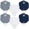 6-Pack Baby Drool Bibs + 6 Teething Set for Boys Girls - Soft Cotton Drooling & Teething Bibs for 0-24 Months Infants,100% Organic Cotton, Food-Grade Silicone view 1