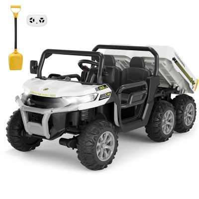 24V 2 Seater Ride On Dump Truck for Big Kids - Electric Ride On Car with Auto-Lifting Bed, 4x75W Motors, Parent Remote Control & 6 Wheels - 110 LBS Capacity, 5 MPH Kids Truck Toy