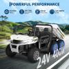 24V 2 Seater Ride On Dump Truck for Big Kids - Electric Ride On Car with Auto-Lifting Bed, 4x75W Motors, Parent Remote Control & 6 Wheels - 110 LBS Capacity, 5 MPH Kids Truck Toy view 3