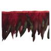 10 meter rooster feather border tape, cockscomb pheasant feather clothing, satin ribbon sewing decoration(Red wine) view 2