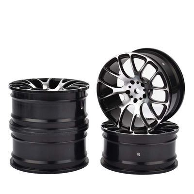 4PCS Aluminium Alloy 1/10 RC Racing Drift Car Wheel Rims for HSP HPI 1:10 Scale On-Road Car Tires Upgrade Parts - (Color: Black)