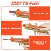 2 Pack Blaster Toy Guns for Boys Fit for Nerf Guns Darts, Small Toys Pistol for Boys Birthday Gifts, for Kids Toddlers Age 6-8 8-12 Year Olds - 16 Refill Foam Darts 2 Wristbands (Green Orange) view 3