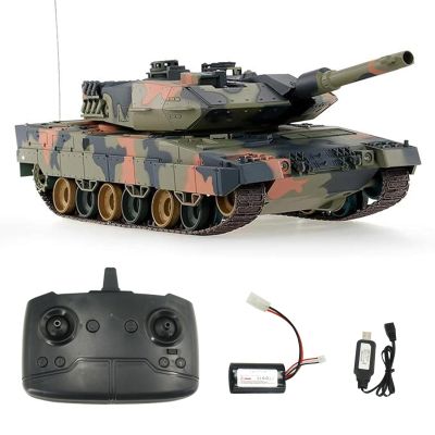1:24 German Leopard 2 RC Tank, Henglong 2.4Ghz Remote Control Tank for Adults Model Toy (Original Version)