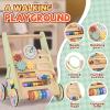 BAUTIA Wooden Baby Walker for 12 Months, Montessori Walker Push Toy for Toddlers Learning to Walk, Push Walker Baby Activity Center for Boys and Girls view 2
