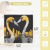 WELLDAY Yellow Flamingos Baby Washcloths, 3 Pack of Cotton Newborn Washcloths, Extra Soft & Ultra Absorbent Muslin Washcloths Baby, Unisex 12 X 12 in view 3