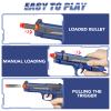 2 Pack Blaster Toy Guns for Boys Fit for Nerf Guns Darts, Small Toys Pistol for Boys Birthday Gifts, for Kids Toddlers Age 6-8 8-12 Year Olds - 16 Refill Foam Darts 2 Wristbands (Orange Blue) view 3