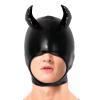ALMYMM Sex Masks, Patent Leather Demon Devil Mask with Devil Horns Headgear for Halloween Cosplay, Themed Party Nightclub (XL) view 1