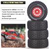 1/16 & 1/18 RC Truck Tires & Wheels - Pre-Glued All-Terrain Tires - 12mm Hex 2.56" OD - Fits for Traxxas Slash, ARRMA Mojave GROM, Tamiya, Kyosho, HPI - Durable Nylon Wheels for On/Off Road Bashing view 3