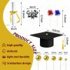 32PCS Graduation Cake Decorations Kit for Class of 2026 Felt Tassel Cap, Firework Cupcake Toppers, Diploma, Balls, Black Theme Graduation Party Supplies for Grads(Black) view 2