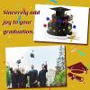 32PCS Graduation Cake Decorations Kit for Class of 2026 Felt Tassel Cap, Firework Cupcake Toppers, Diploma, Balls, Black Theme Graduation Party Supplies for Grads(Black) view 3