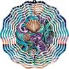 10 Inch Metal Sea Witch Wind Spinner - Dark Siren & Sea Shells - Ocean Beach Kinetic Art - 3D Rotating Outdoor Hanging Decor - Weather Resistant view 1
