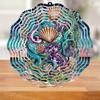 10 Inch Metal Sea Witch Wind Spinner - Dark Siren & Sea Shells - Ocean Beach Kinetic Art - 3D Rotating Outdoor Hanging Decor - Weather Resistant view 4