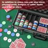 Eccliy Aluminum Poker Chip Case 500 Pcs Card Chip Holder Box Providing Full Protection, Chips, Cards, and Dice Not Included, Gray view 4