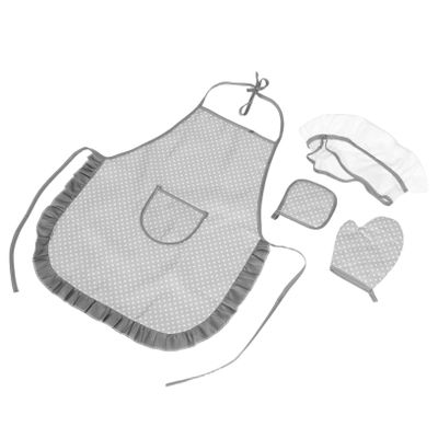 Holibanna Boy Girl Chef Costume Set Apron Hat Mitt Pot Holder for Boy Girl Pretend Play and Baking Activities Adorable Design for Imaginative Kitchen Role Play