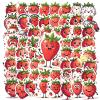 100Pcs Cartoon Strawberry Stickers, Waterproof Strawberry Sticker for Water Bottle Laptop Phone Cases Planner Skateboard Luggage Helmet Party Favor Decor, Ideal for Adults Teens Teacher Rewards C2B3J view 2