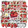 100Pcs Cartoon Strawberry Stickers, Waterproof Strawberry Sticker for Water Bottle Laptop Phone Cases Planner Skateboard Luggage Helmet Party Favor Decor, Ideal for Adults Teens Teacher Rewards C2B3E view 2