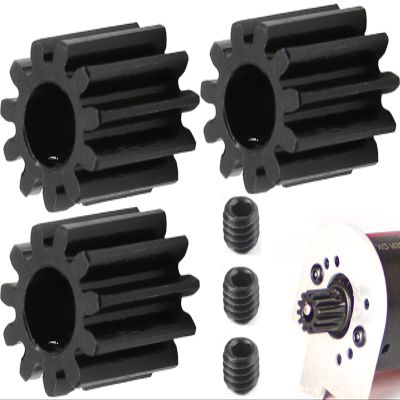 32P 11T RC Car Gear Set | 45# Steel Black Oxide | 5mm Bore +0.03mm | Precision Engineered Motor Pinion Gear Compatible with Traxxas/ARRMA/HPI/Kyosho (3-Pack with M4 Set Screws)
