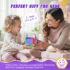 Mini Karaoke Machine for Kids,Portable Bluetooth Speaker with 2 Wireless Microphones,Toddler Music Player Toys,Easter Birthday Gifts for 3,4,5,6,7,8,9,10,11,12+Years Old Girls Boys(Purple) view 2