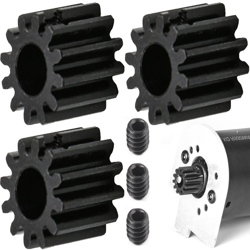 32P 12T RC Car Gear Set | 45# Steel Black Oxide | 5mm Bore +0.03mm | Precision Engineered Motor Pinion Gear Compatible with Traxxas/ARRMA/HPI/Kyosho (3-Pack with M4 Set Screws)