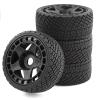 100mm 1/8 RC On-Road Soft Sticky Tyres Crawler tire and Hard Plastic wheels High grip set 17mm Hex For 1/7 1/8 HPI VRX WR8 HSP Kyosho ARRMA Redcat Losi KM C3 Pegasus CNE W197 (Black) view 1