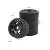 100mm 1/8 RC On-Road Soft Sticky Tyres Crawler tire and Hard Plastic wheels High grip set 17mm Hex For 1/7 1/8 HPI VRX WR8 HSP Kyosho ARRMA Redcat Losi KM C3 Pegasus CNE W197 (Black) view 2