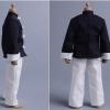 3Pcs 1/12 Scale Coat and Pants Vest Costume, Handmade Doll Clothes for 6 inch Action Figures Dress up Accs, Black White Set view 4